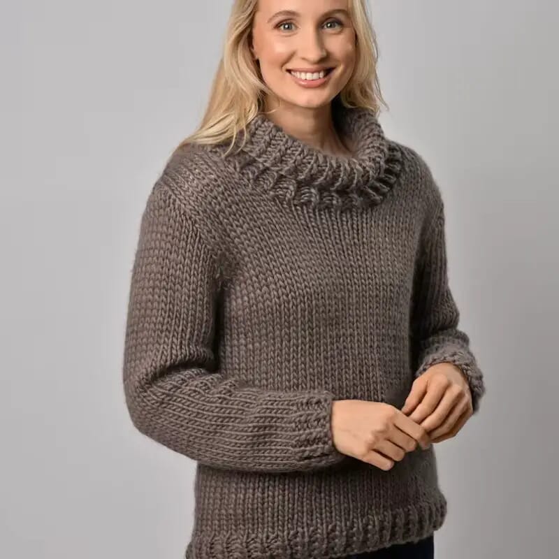  Roll Neck Sweater Knitting Kit