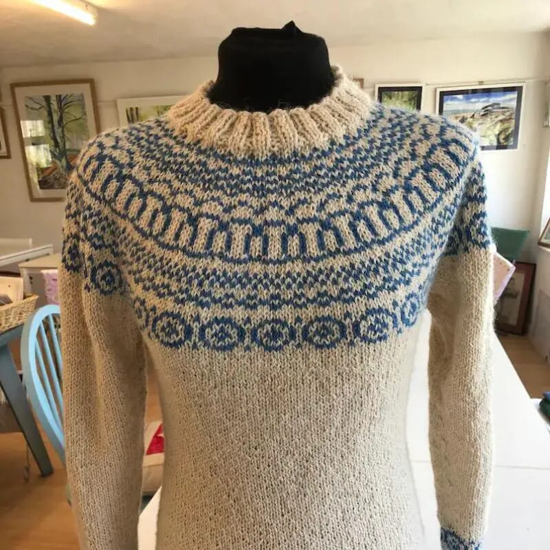  Cogs and Wheels Aran yoked sweater knitting kit