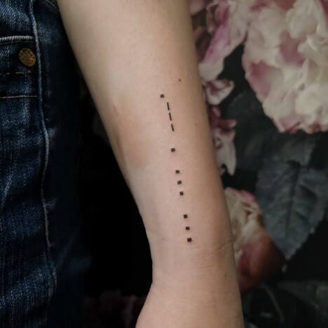 41 Morse Code Tattoo Ideas That Tug At The Heartstrings - Psycho Tats