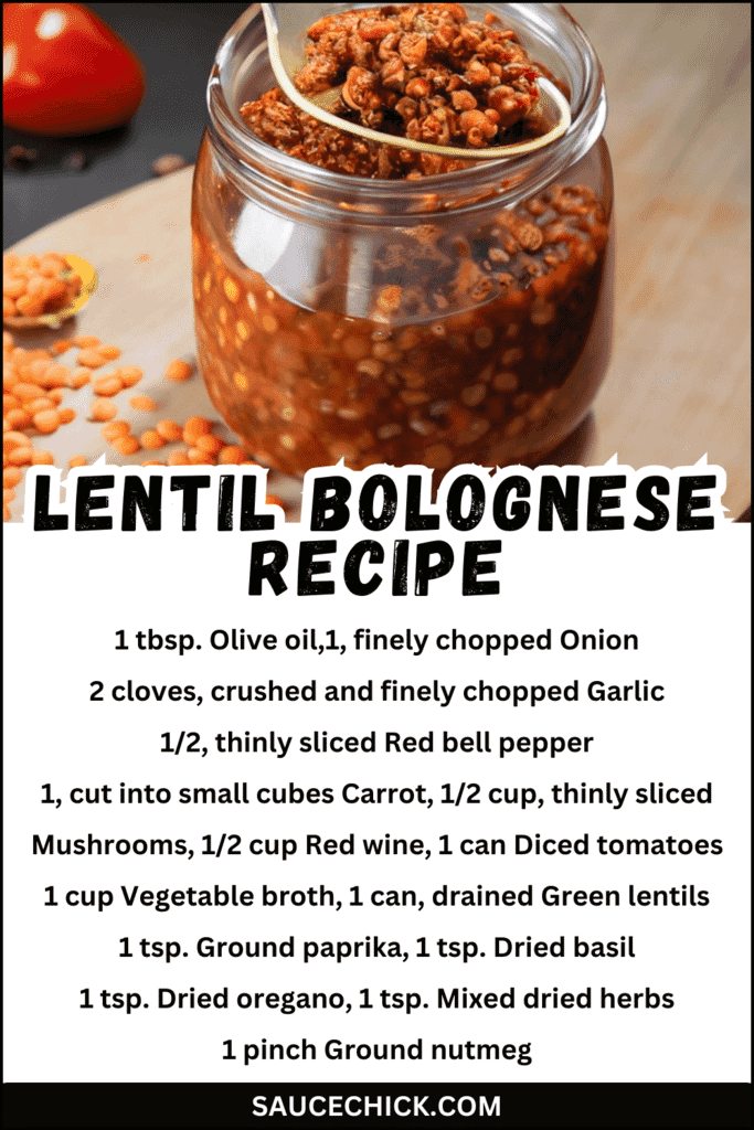 Substitutes of Lentil Bolognese Recipe