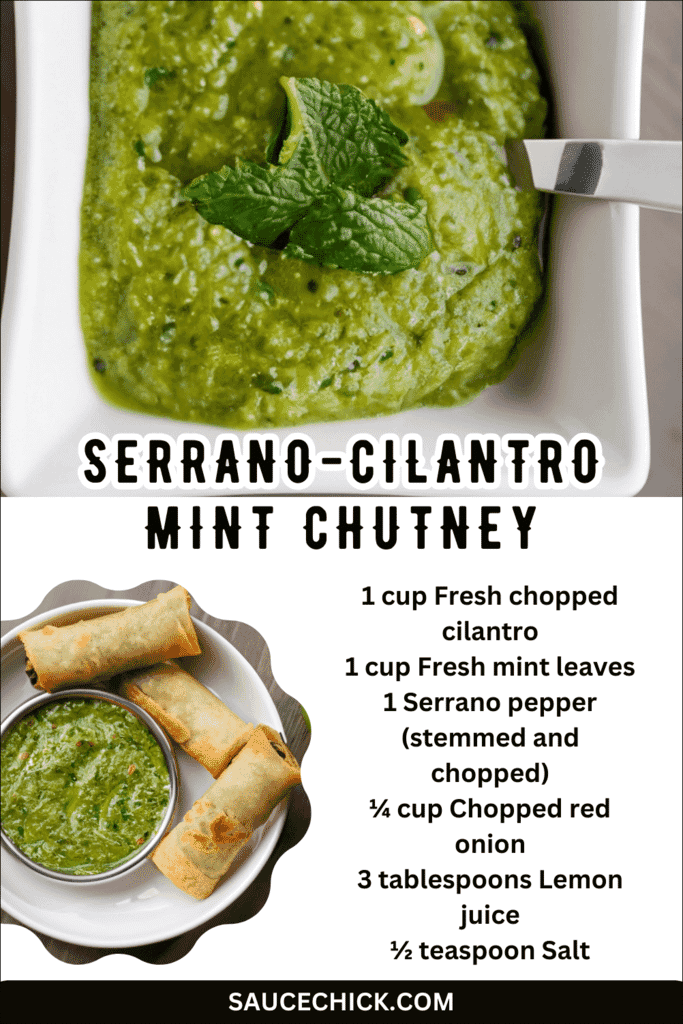 Smooth Serrano-Cilantro Mint Chutney