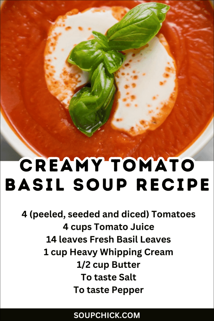 Creamy Tomato Basil Soup ingridients