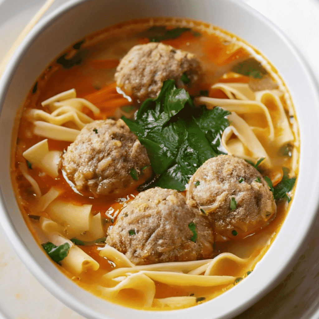 Turkey Meatball Noodle Soup