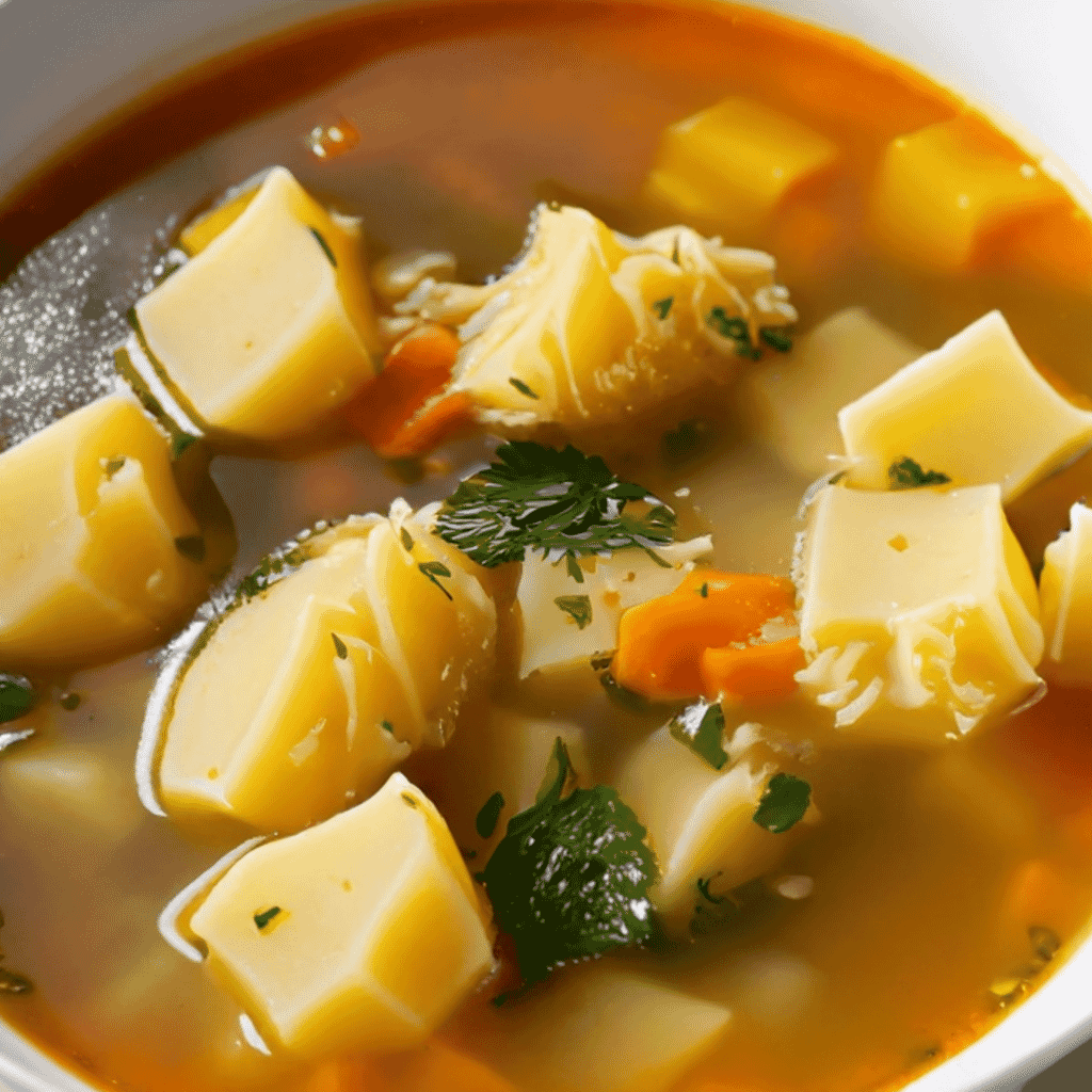 vegetable soup with potatoes and pasta